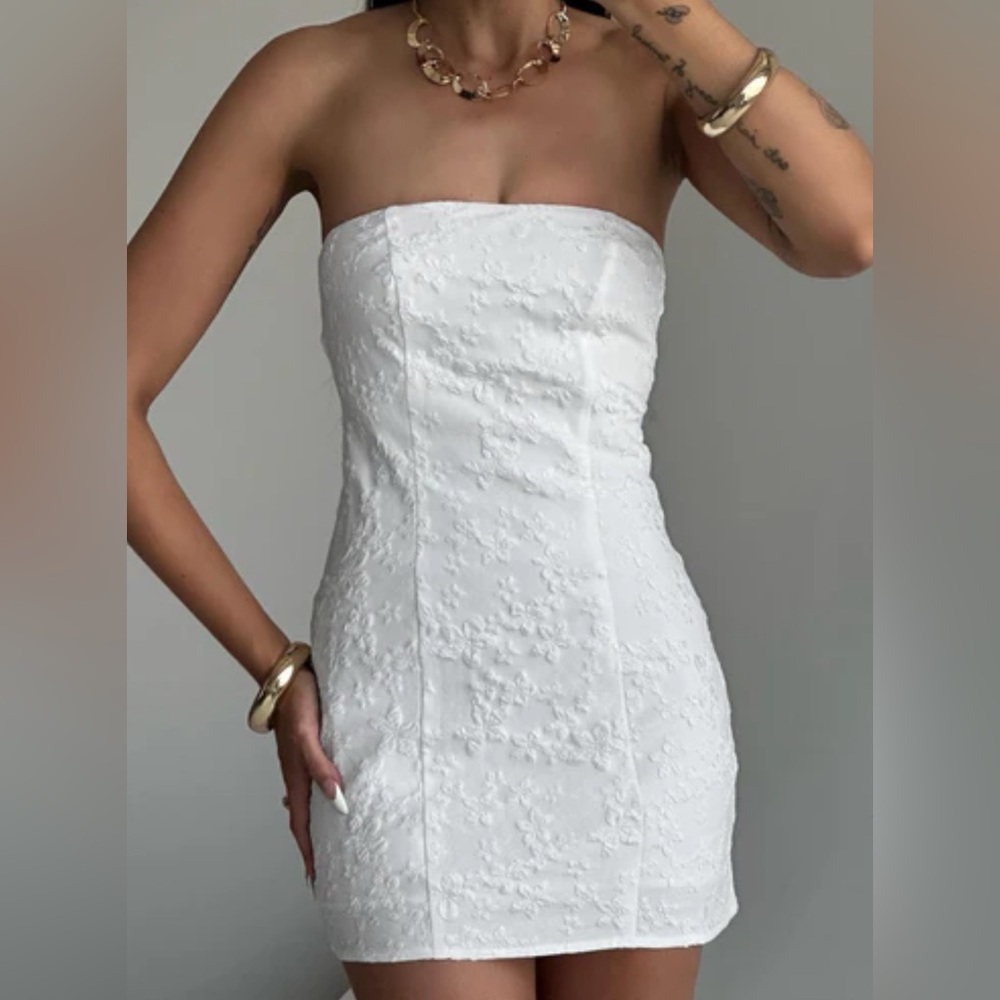 NWT Princess Polly Anja Mini Dress White Strapless Size 4